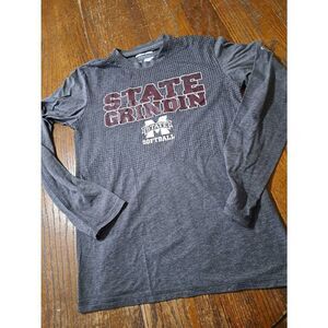Small Adidas Aeroknit Mississippi State Grindin Long Sleeve Pullover Shirt Top
